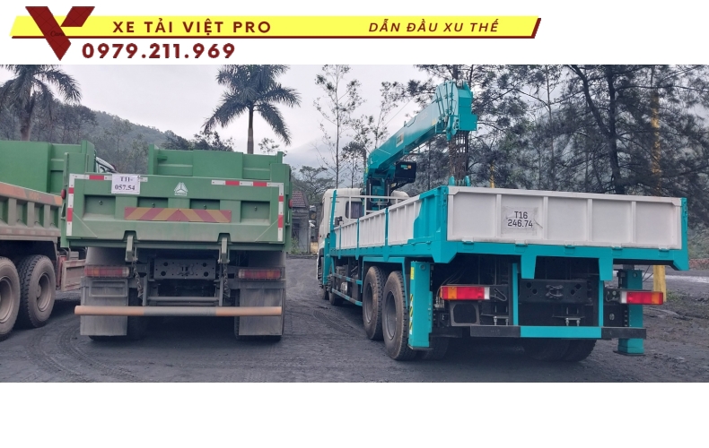 Xe tải Dongfeng 4 chân gắn cẩu Hyundai 12 tấn giá rẻ chất lượng ổn định