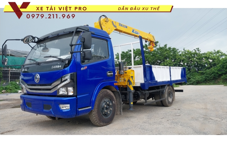 Xe tải Dongfeng D7 gắn cẩu XCMG 3 tấn 3 đốt cách khởi nghiệp an toàn