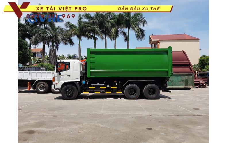 Báo giá Hino 3 chân thùng chở Hookift mới nhất