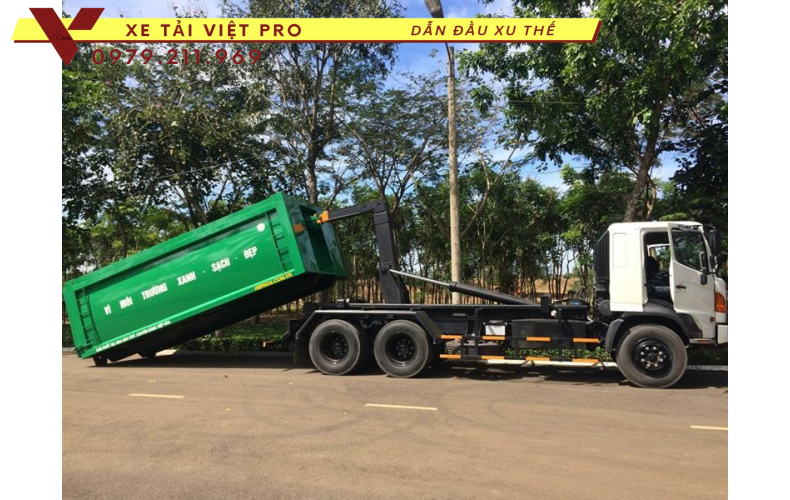 Báo giá Hino 3 chân thùng chở Hookift mới nhất