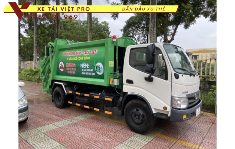 Hino xe cuốn ép rác 7 khối