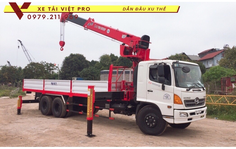 Xe tải HINO FM gắn cẩu  ATOM 8 tấn 6 đốt. Thông số kỹ thuật và giá