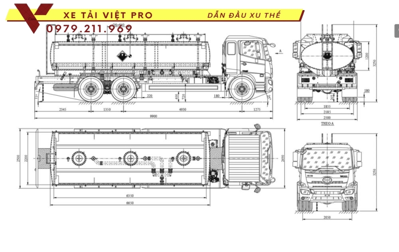 Xe Hino FM téc chở hóa chất mới nhất năm 2024