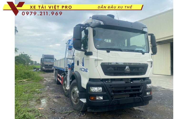 Xe Tải Howo TX350 Gắn Cẩu 20 Tấn