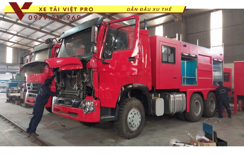 Báo giá xe chữa cháy Howo 3 chân mới nhất hiện nay
