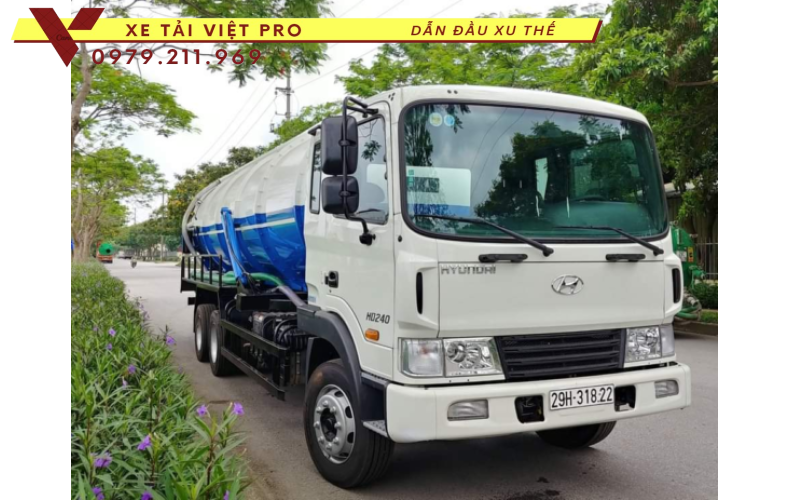 Hyundai HD240 Xe hút chất thải 14 khối