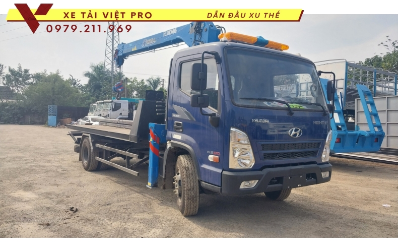 Hyundai EX8 cứu hộ sàn trượt gắn cẩu XCMG 3 tấn