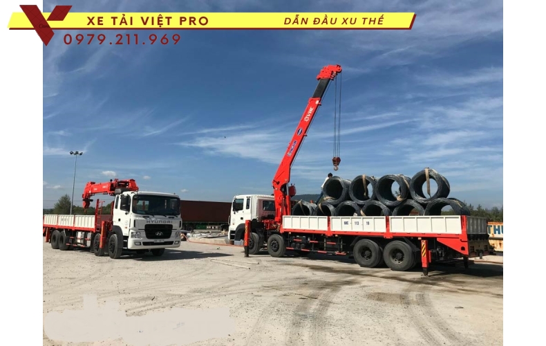 Xe tải Hyundai HD320 gắn cẩu Kanglim 8 tấn 6 đốt