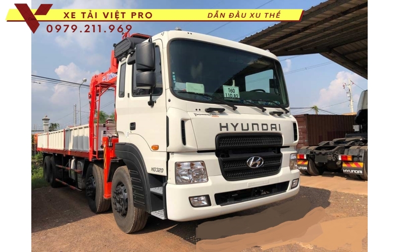 Xe tải Hyundai HD320 gắn cẩu Kanglim 8 tấn 6 đốt