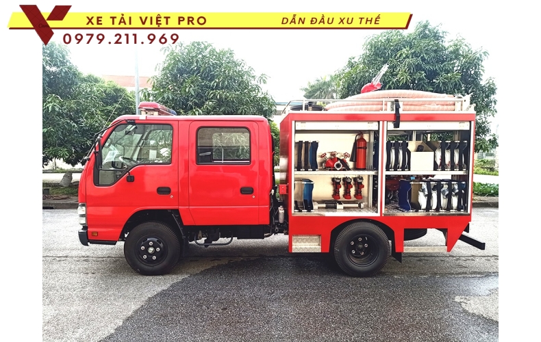 Xe chữa cháy ISUZU 1000 lít nước 100 lít bọt 