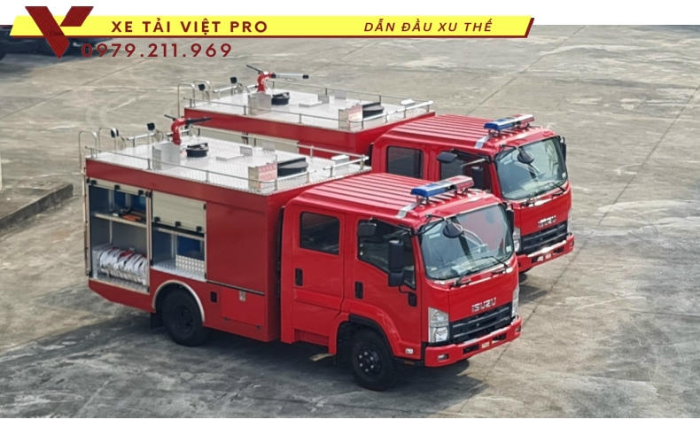 Xe chữa cháy ISUZU 1000 lít nước 100 lít bọt 