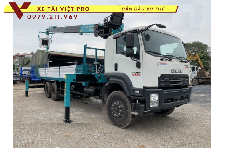 Xe Isuzu 3 chân gắn cẩu Hyundai 7 tấn
