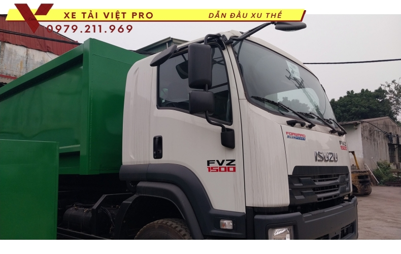 Báo giá ISUZU FVZ 1500 thùng chở hooklift 15 khối mới nhất