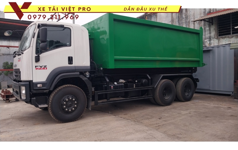 Báo giá ISUZU FVZ 1500 thùng chở hooklift 15 khối mới nhất