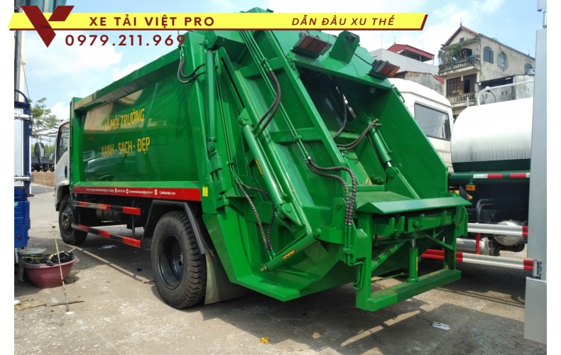 Báo giá Dongfeng 2 chân Xe cuốn ép chở rác 14 khối
