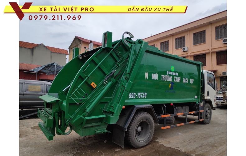 Báo giá Dongfeng 2 chân Xe cuốn ép chở rác 14 khối