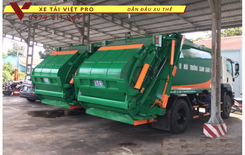 Báo giá Dongfeng 2 chân Xe cuốn ép chở rác 14 khối