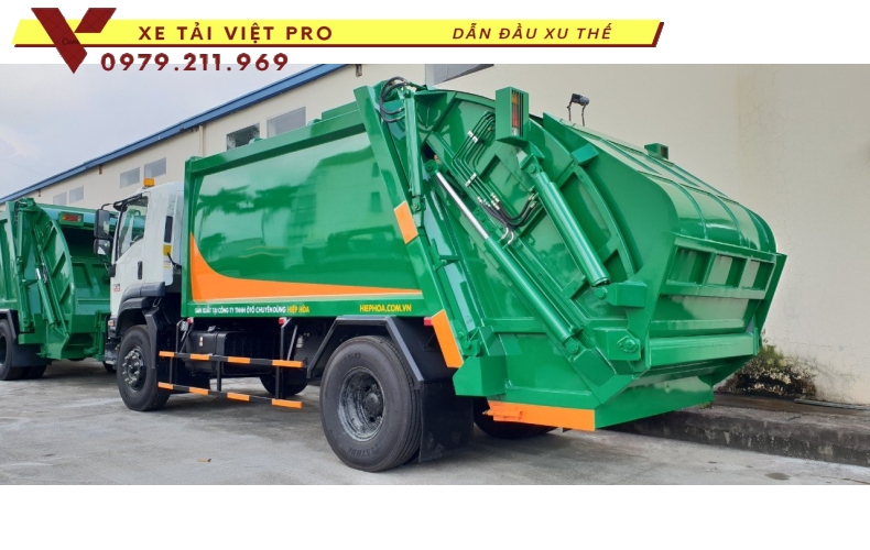 Báo giá Dongfeng 2 chân Xe cuốn ép chở rác 14 khối