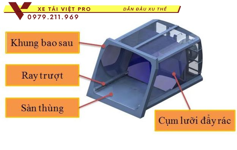 Xe Kia K250 cuốn ép rác 3,3 khối