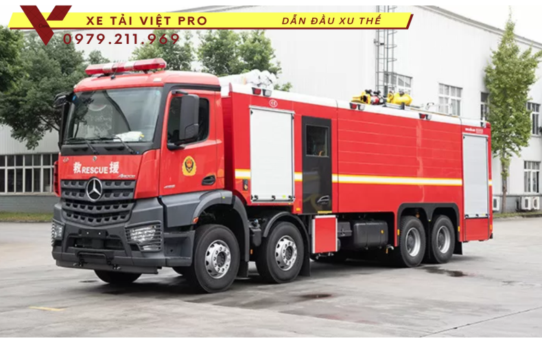 Xe cứu hỏa Mercedes Benz  14.000 lít nước, 2000 lít bọt