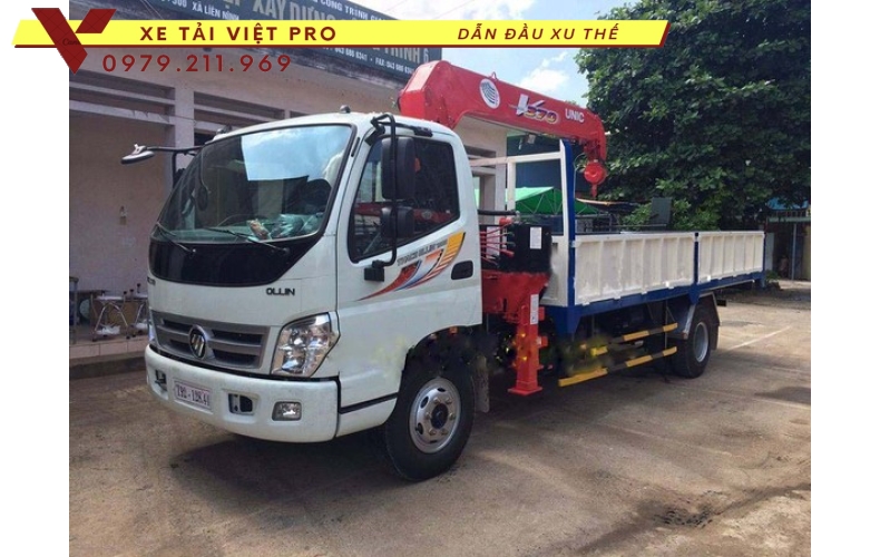 Xe tải thaco Ollin S120 gắn cẩu Unic 3 tấn giá rẻ, chất lượng cao, giao hàng toàn quốc