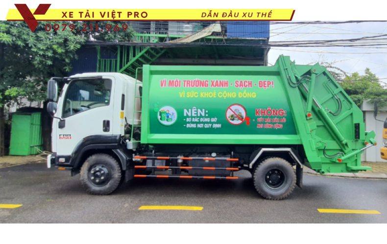 Xe Isuzu cuốn ép rác 9 khối giá bao nhiêu