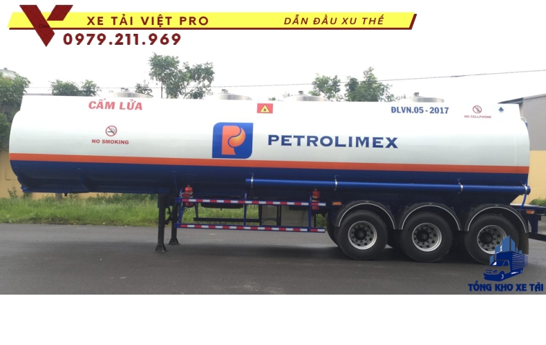 Báo giá sơ mi rơ mooc téc nhôm chở xăng dầu 44 khối