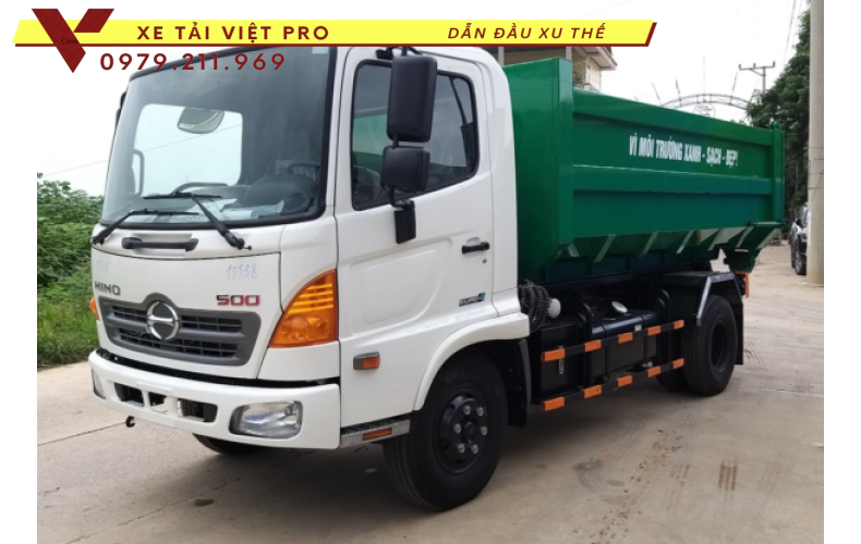 Xe Hino chở rác thùng rời 10 khối
