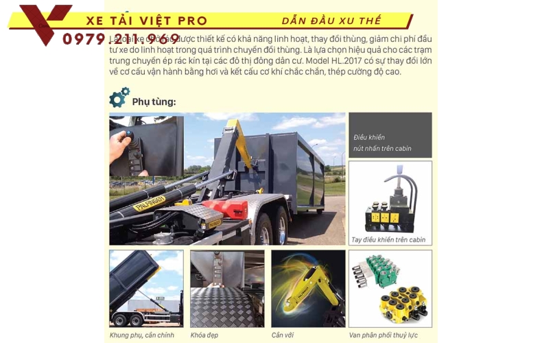 Xe Hino chở rác thùng rời 10 khối