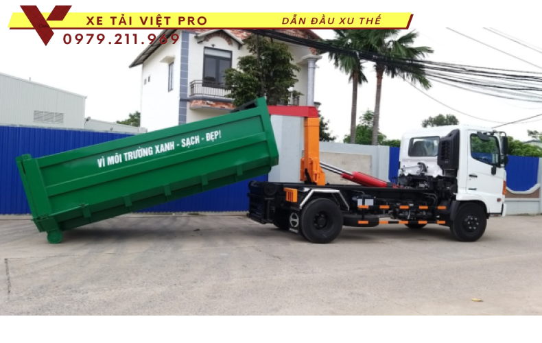 Xe Hino chở rác thùng rời 10 khối