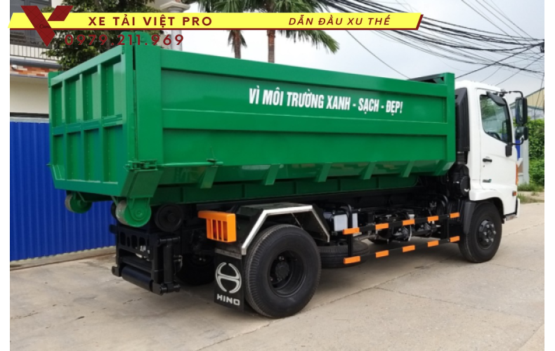 Xe Hino chở rác thùng rời 10 khối