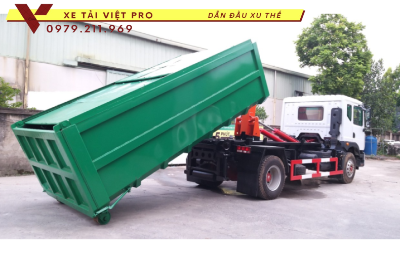 Xe Dongfeng chở rác thùng rời 14 khối