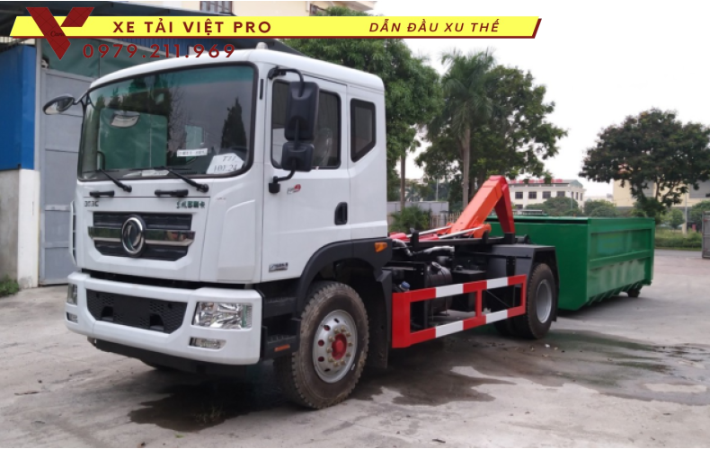 Xe Dongfeng chở rác thùng rời 14 khối
