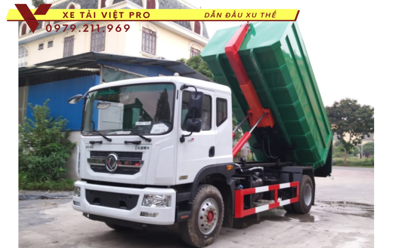 Xe Dongfeng chở rác thùng rời 14 khối
