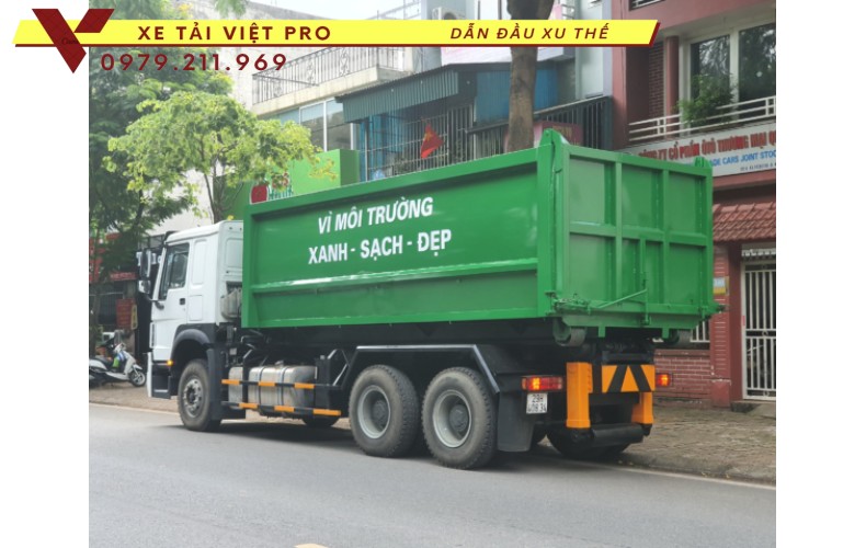 Xe Howo chở rác thùng rời 22 khối