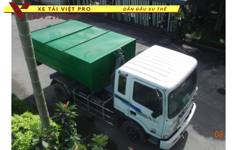 Xe Hyundai chở rác thùng rời 12 khối