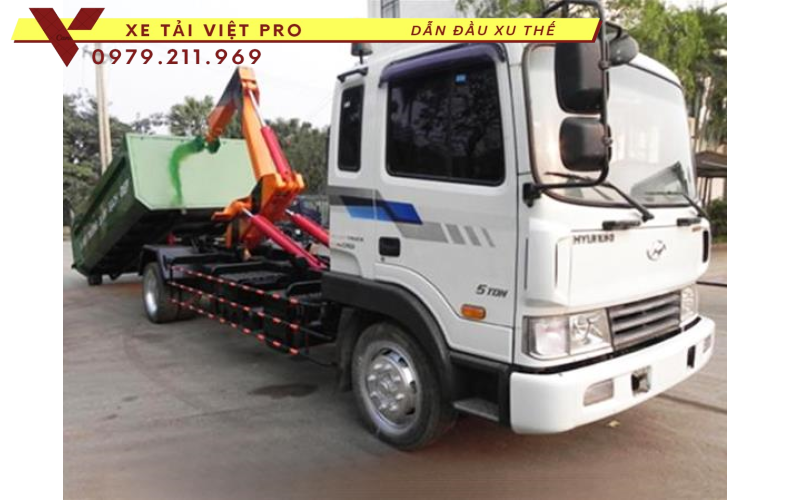 Xe Hyundai chở rác thùng rời 12 khối