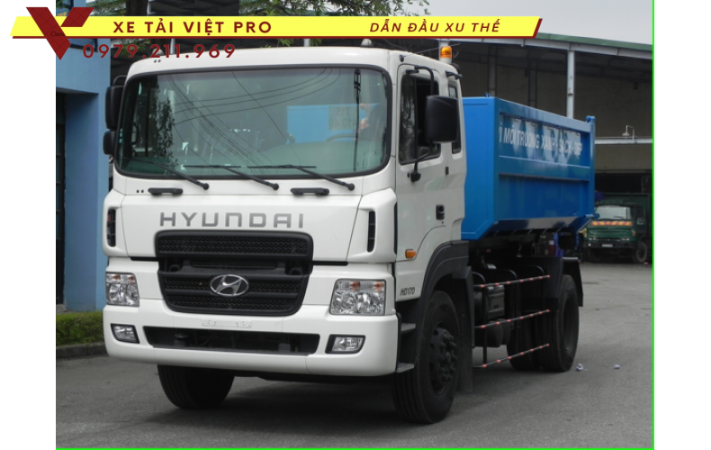 Hyundai HD170 chở rác thùng rời 15 khối