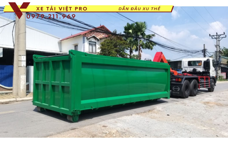 Xe HINO chở rác thùng rời 22 khối