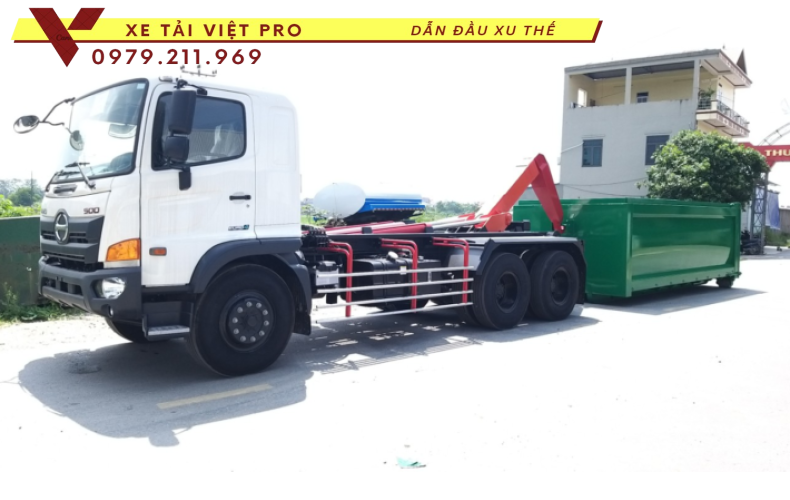 Xe HINO chở rác thùng rời 22 khối