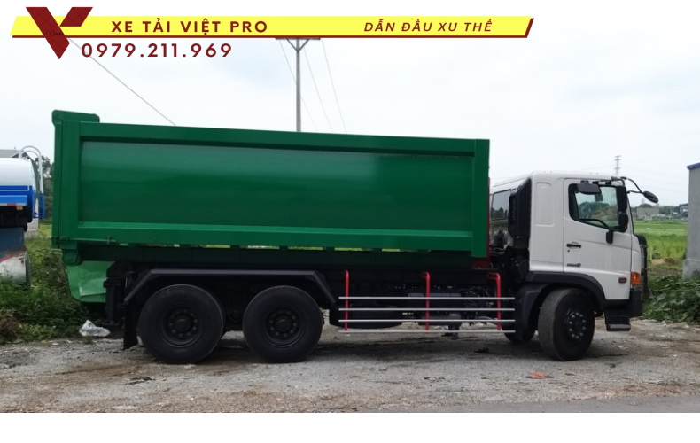 Xe HINO chở rác thùng rời 22 khối