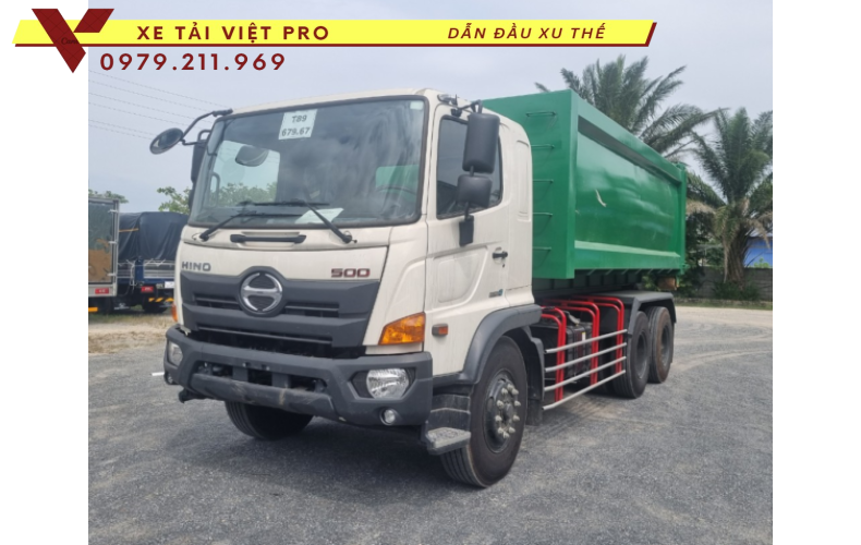 Xe HINO chở rác thùng rời 22 khối