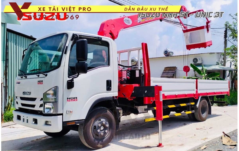 ISUZU NQR gắn cẩu unic 3 tấn 5 đốt - Sự lựa chọn hoàn hảo 