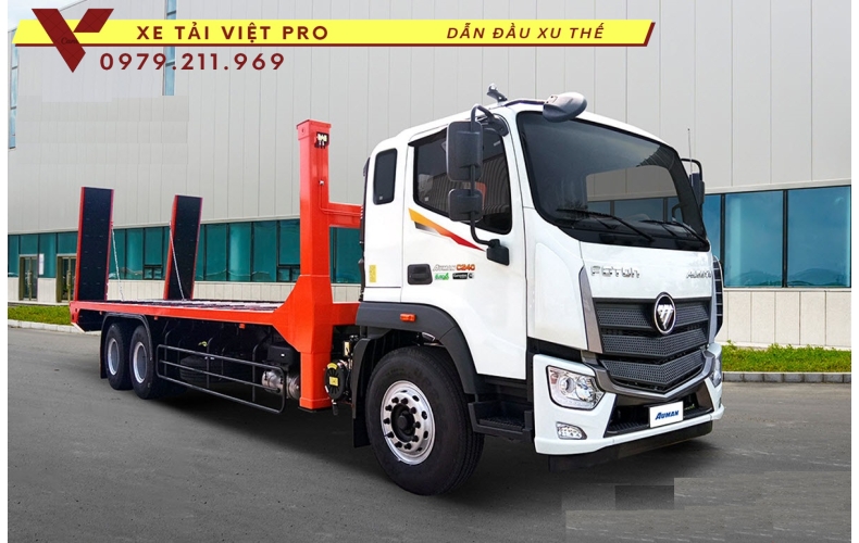 Auman C240 nâng đầu chở máy công trình