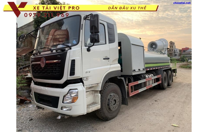 Dongfeng 3c chở nước phun sương giải pháp dập bụi nhanh